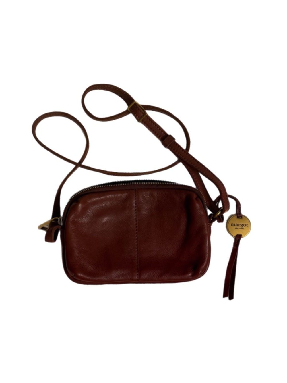 Margot by Anthropologie Medium Brown Leather Crossbody Purse Bag